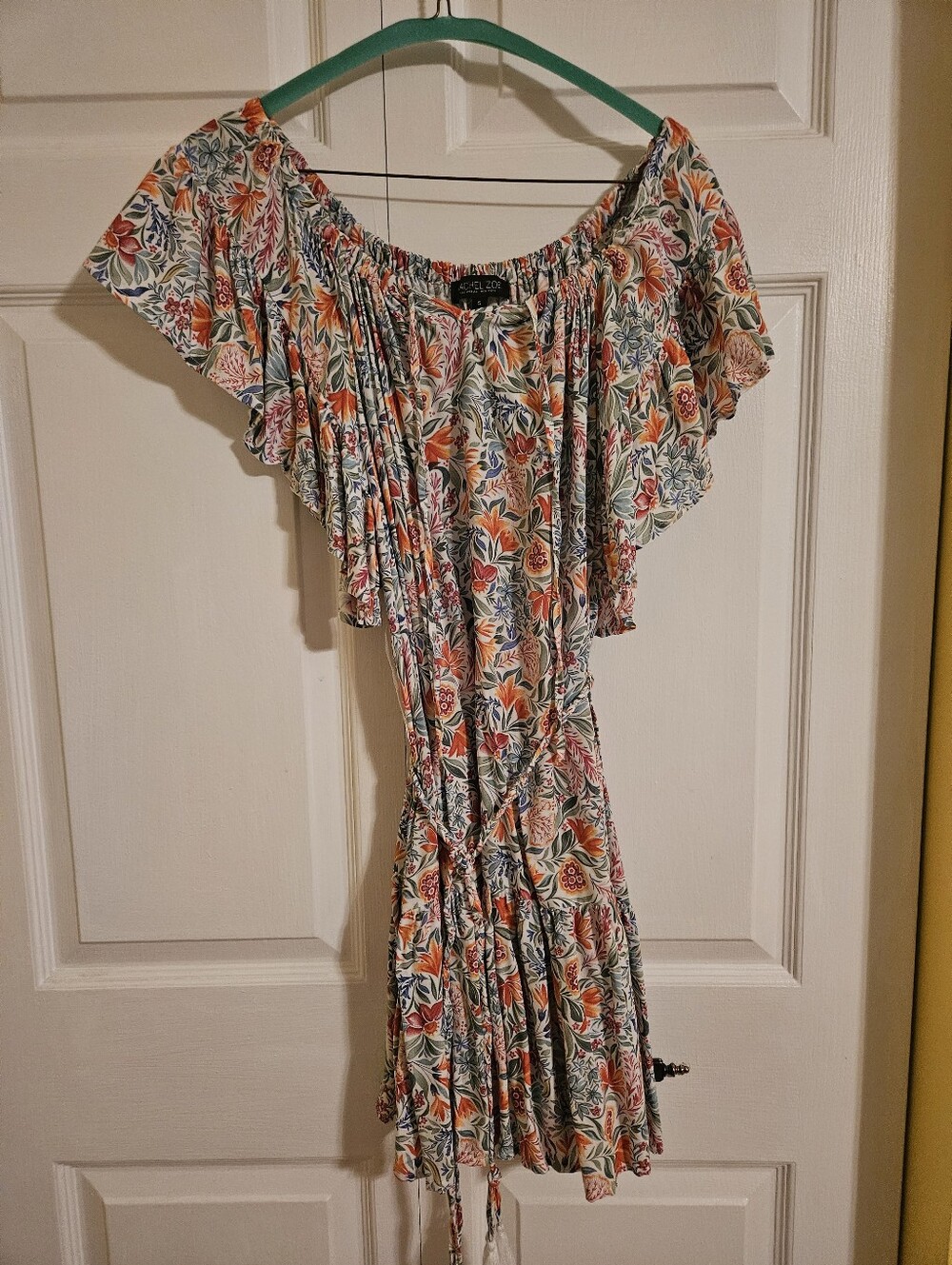 Floral Off-Shoulder Ruffle Dress - Multicolor Size Small